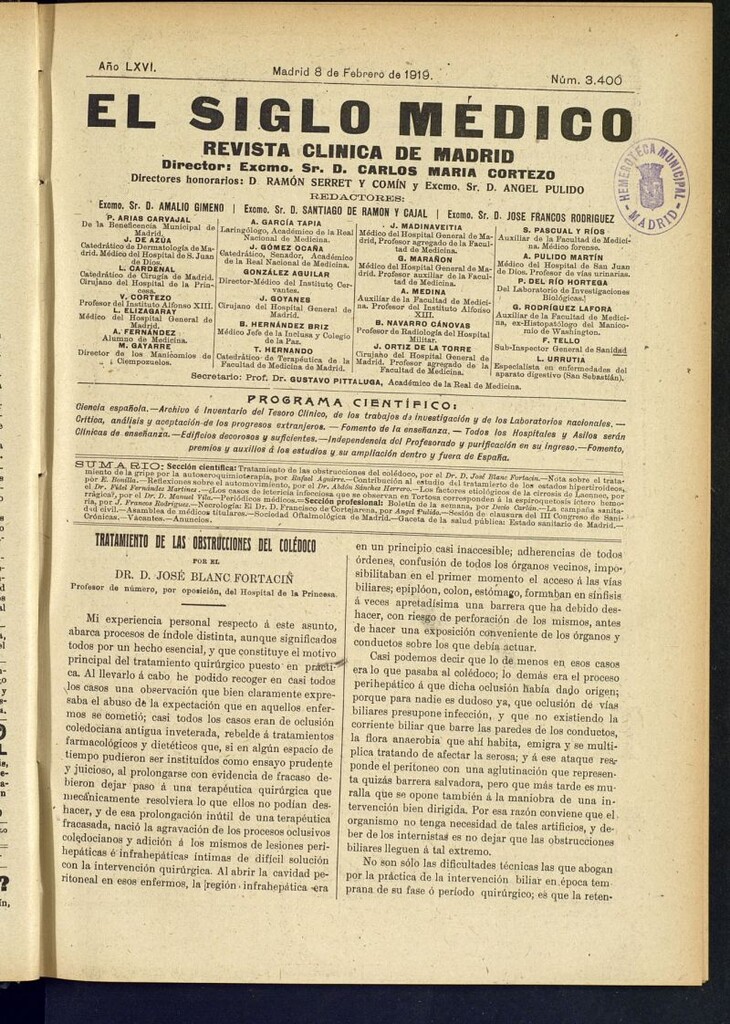 Miniatura de El Siglo Médico : boletín de medicina y gaceta médica del 8 de febrero de 1919