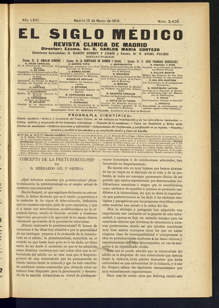 Miniatura de El Siglo Médico : boletín de medicina y gaceta médica del 15 de marzo de 1919