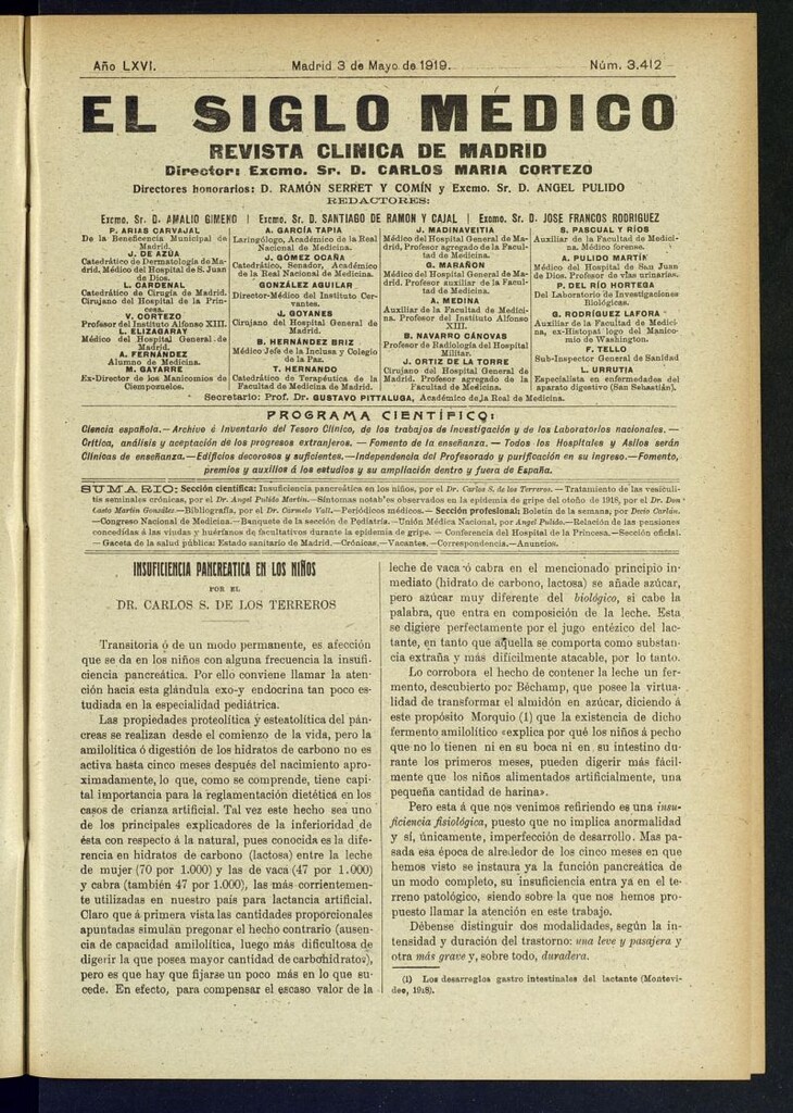 Miniatura de El Siglo Médico : boletín de medicina y gaceta médica del 3 de mayo de 1919