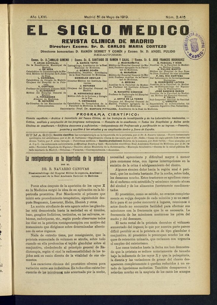 Miniatura de El Siglo Médico : boletín de medicina y gaceta médica del 31 de mayo de 1919