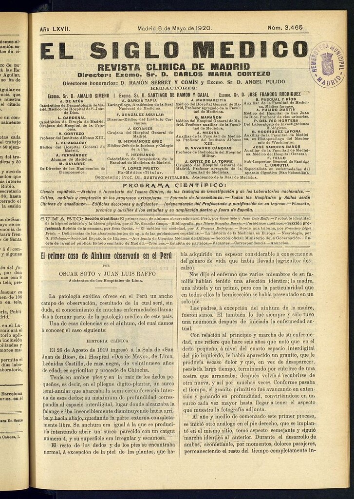 Miniatura de El Siglo Médico: boletín de medicina y gaceta médica del 8 de mayo de 1920