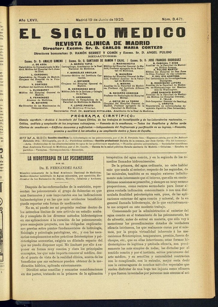 Miniatura de El Siglo Médico: boletín de medicina y gaceta médica del 19 de junio de 1920
