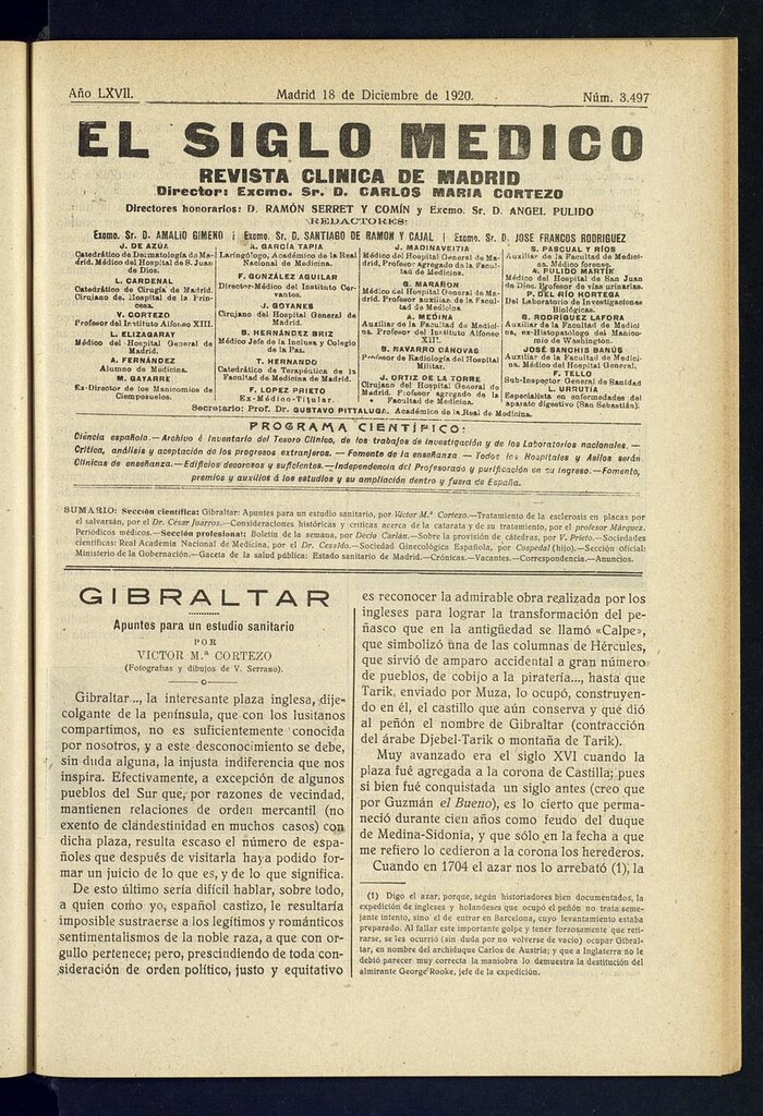 Miniatura de El Siglo Médico: boletín de medicina y gaceta médica del 18 de diciembre de 1920