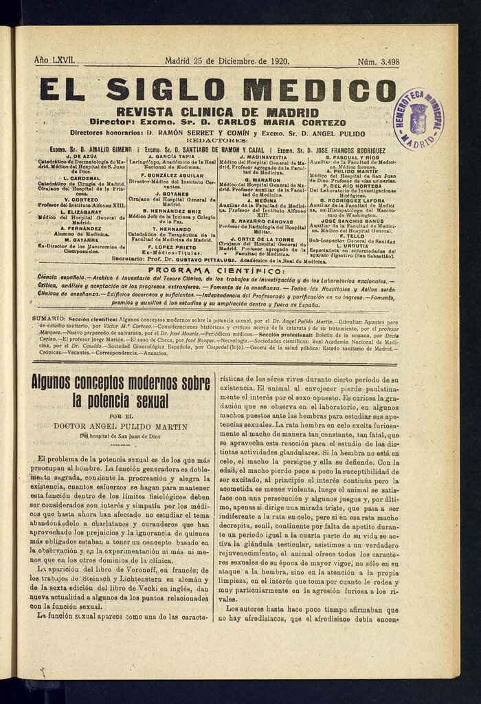 Miniatura de El Siglo Médico: boletín de medicina y gaceta médica del 25 de diciembre de 1920