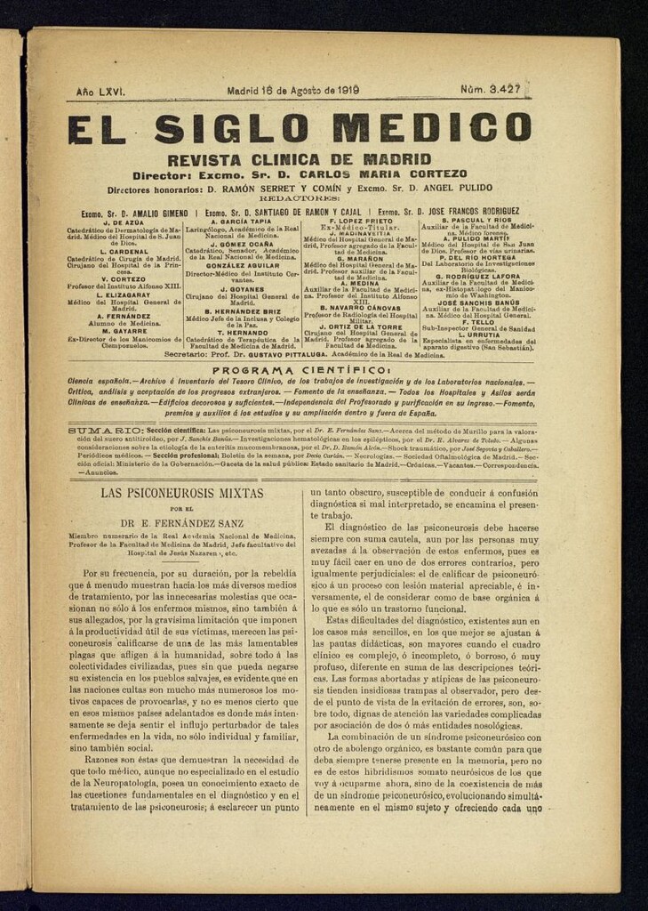 Miniatura de El Siglo Médico  : boletín de medicina y gaceta médica del 16 de agosto de 1919