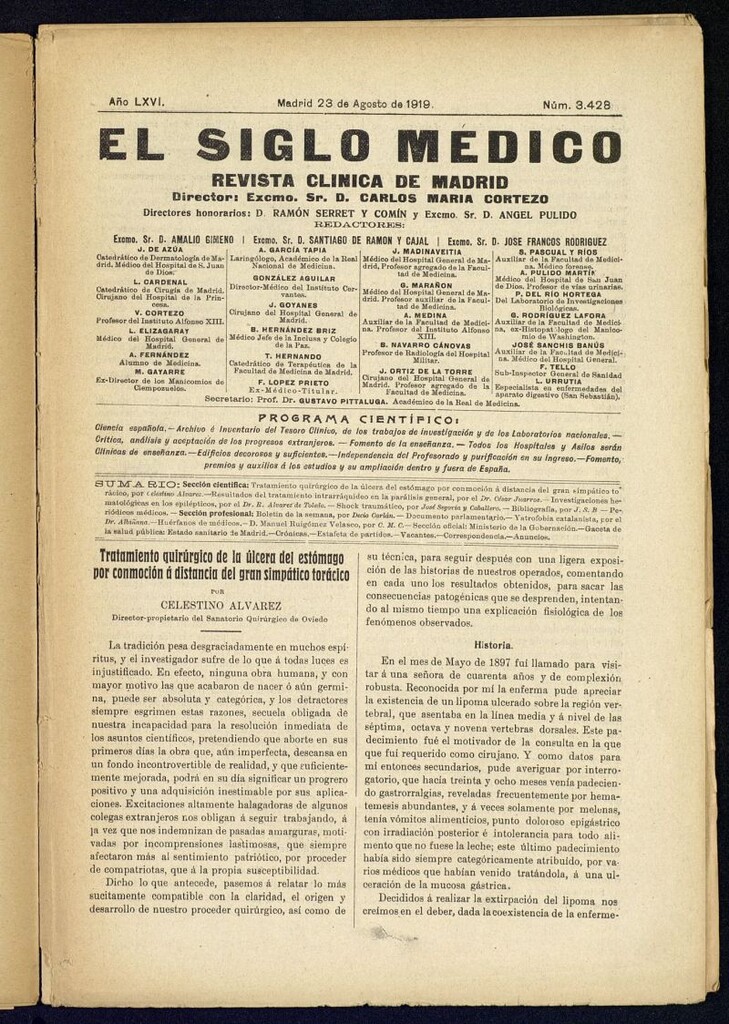 Miniatura de El Siglo Médico  : boletín de medicina y gaceta médica del 23 de agosto de 1919
