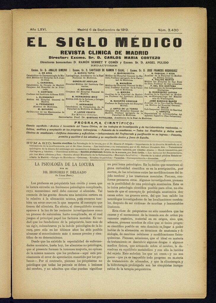 Miniatura de El Siglo Médico  : boletín de medicina y gaceta médica del 6 de septiembre de 1919