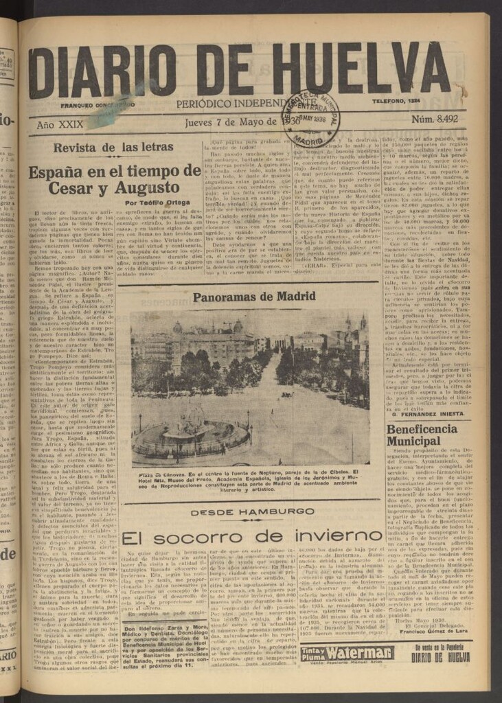 Miniatura de Diario de Huelva : periódico independiente del 7 de mayo de 1936