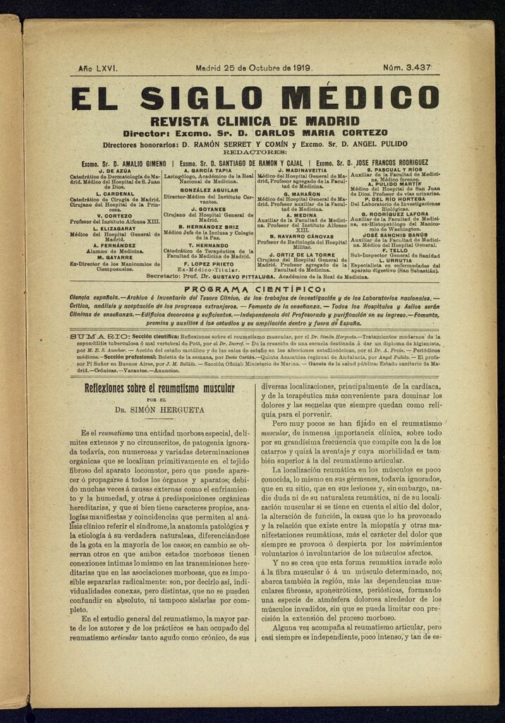 Miniatura de El Siglo Médico  : boletín de medicina y gaceta médica del 25 de octubre de 1919