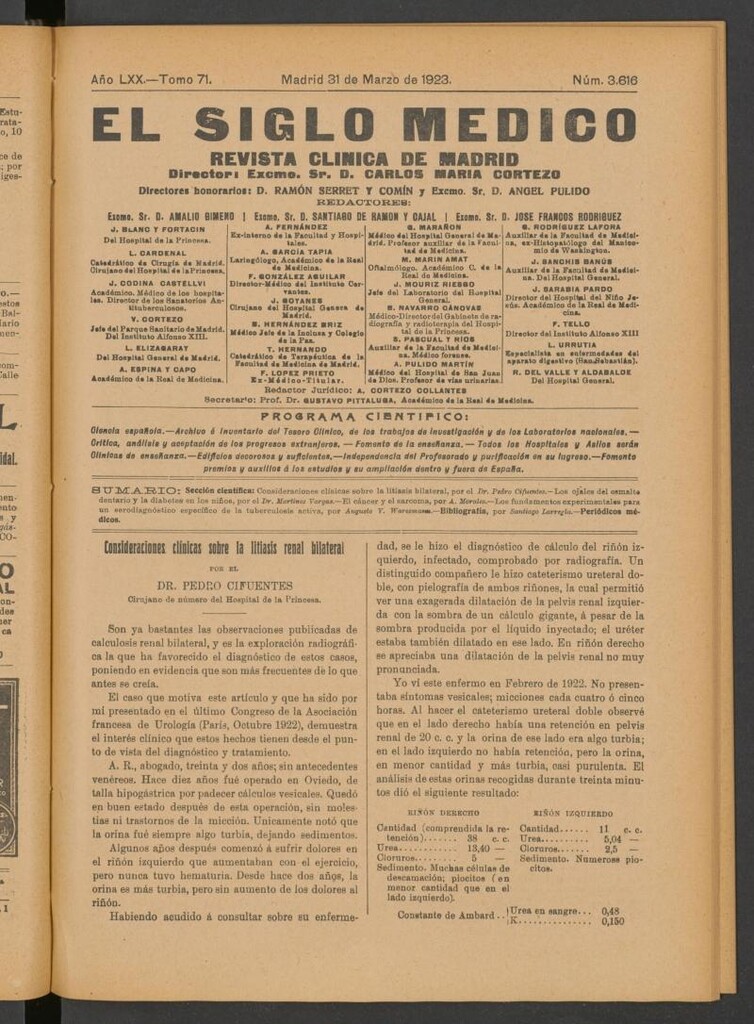 Miniatura de El Siglo Médico : boletín de medicina y gaceta médica del 31 de marzo de 1923