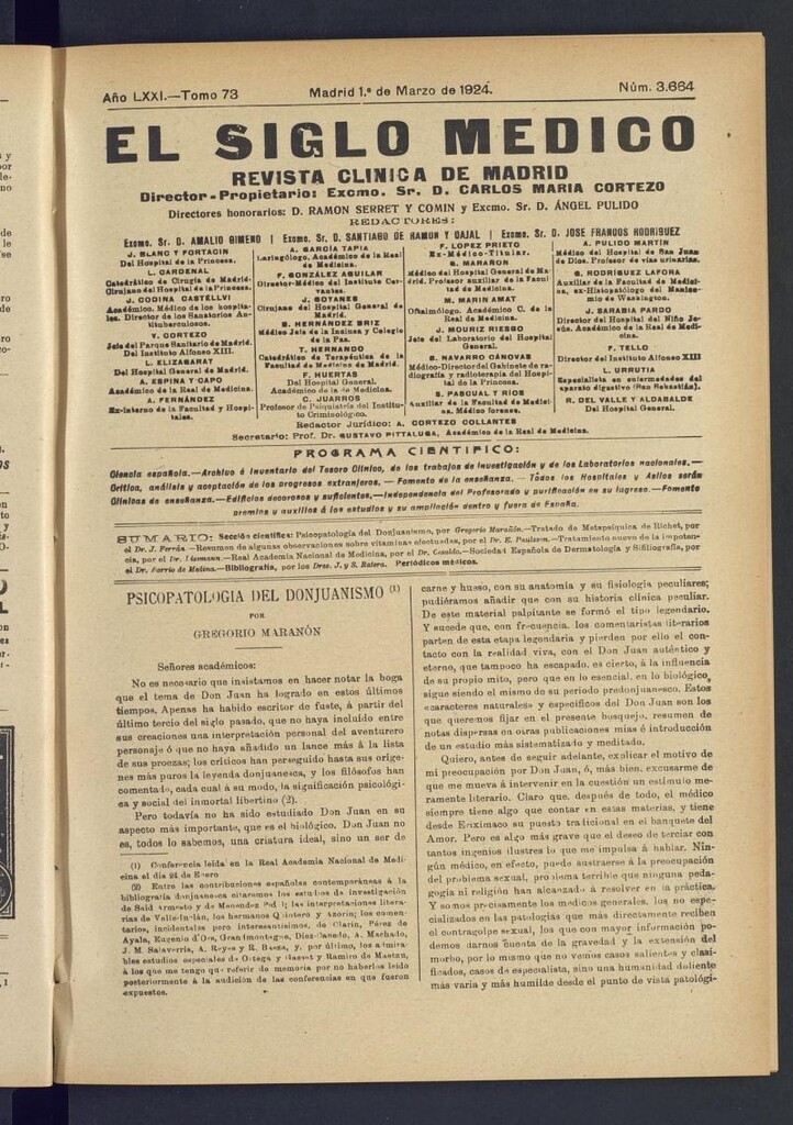 Miniatura de El Siglo Médico : boletín de medicina y gaceta médica del 1 de marzo de 1924