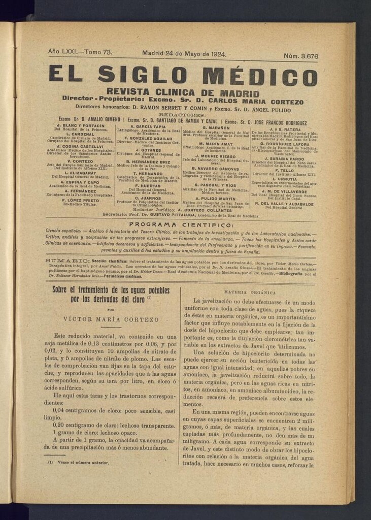 Miniatura de El Siglo Médico : boletín de medicina y gaceta médica del 24 de mayo de 1924