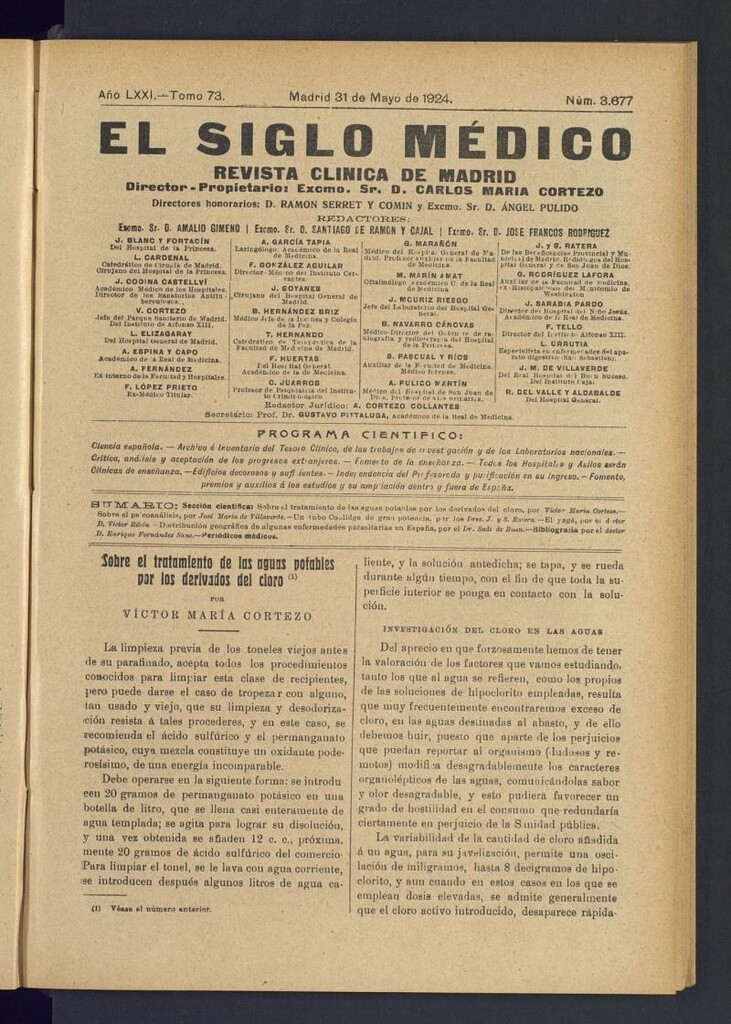 Miniatura de El Siglo Médico : boletín de medicina y gaceta médica del 31 de mayo de 1924