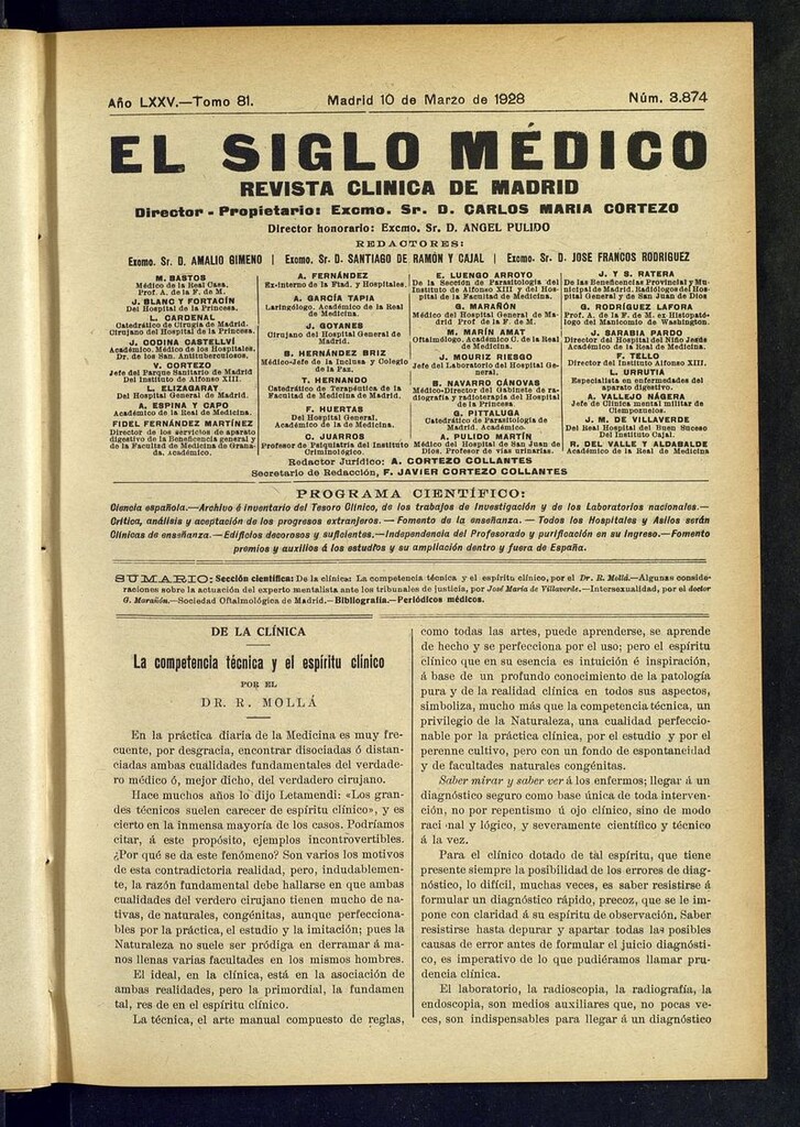 Miniatura de El Siglo Médico: boletín de medicina y gaceta médica del del 10 de marzo de 1928