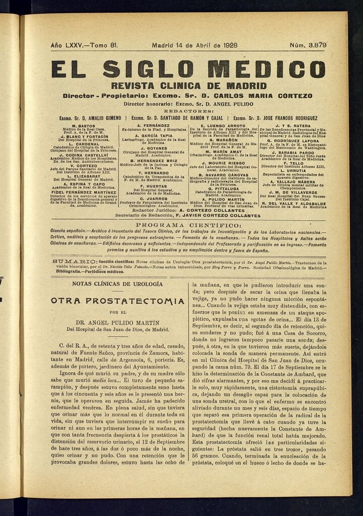 Miniatura de El Siglo Médico: boletín de medicina y gaceta médica del del 14 de abril de 1928