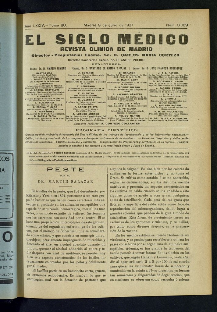 Miniatura de El Siglo Médico : boletín de medicina y gaceta médica del 9 de julio de 1927