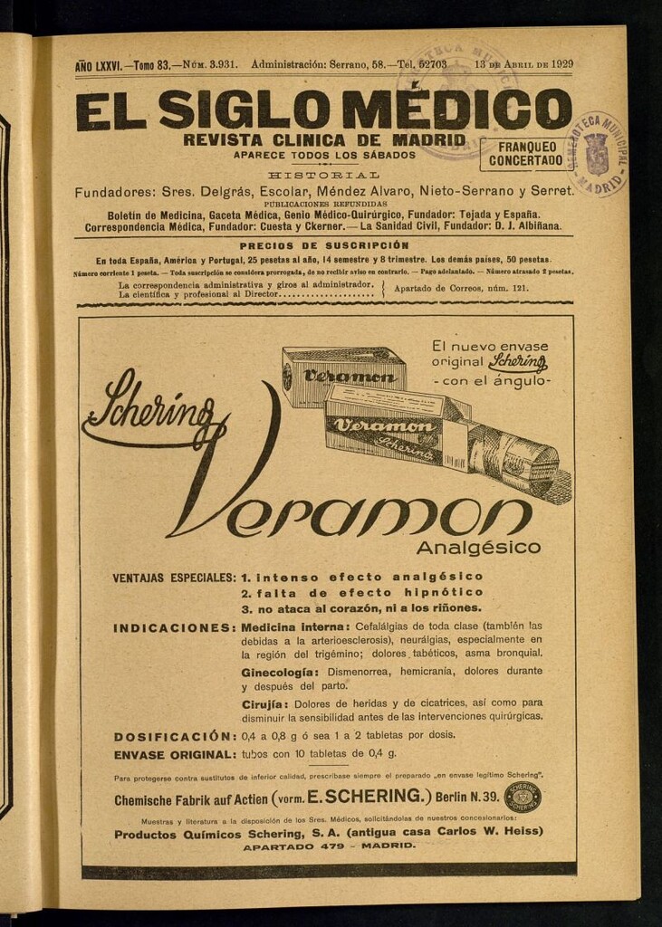 Miniatura de El Siglo Médico : boletín de medicina y gaceta médica del 13 de abril de 1929