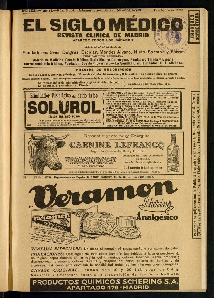 Miniatura de El Siglo Médico : boletín de medicina y gaceta médica del 4 de mayo de 1929