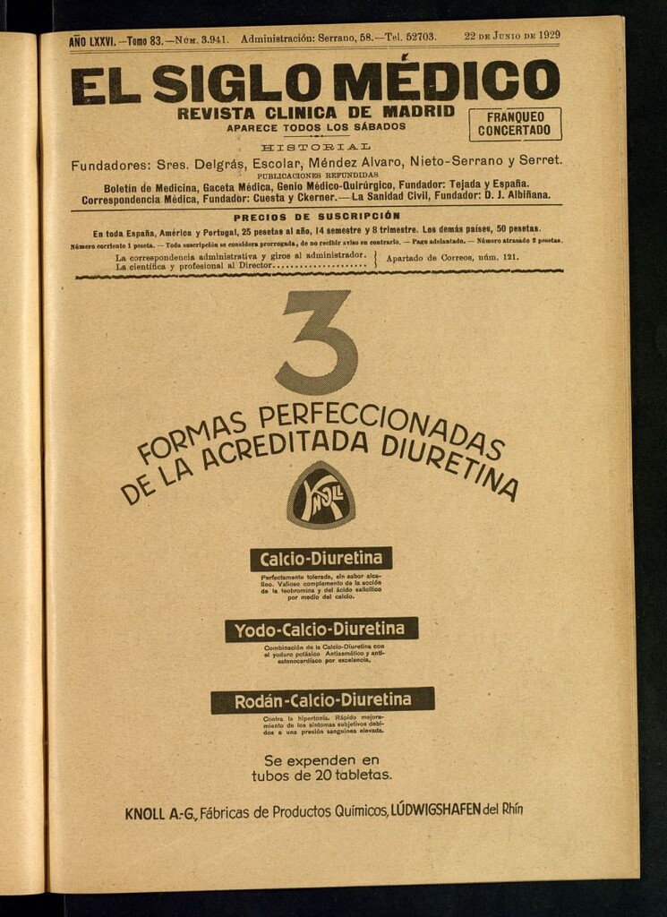 Miniatura de El Siglo Médico : boletín de medicina y gaceta médica del 22 de junio de 1929