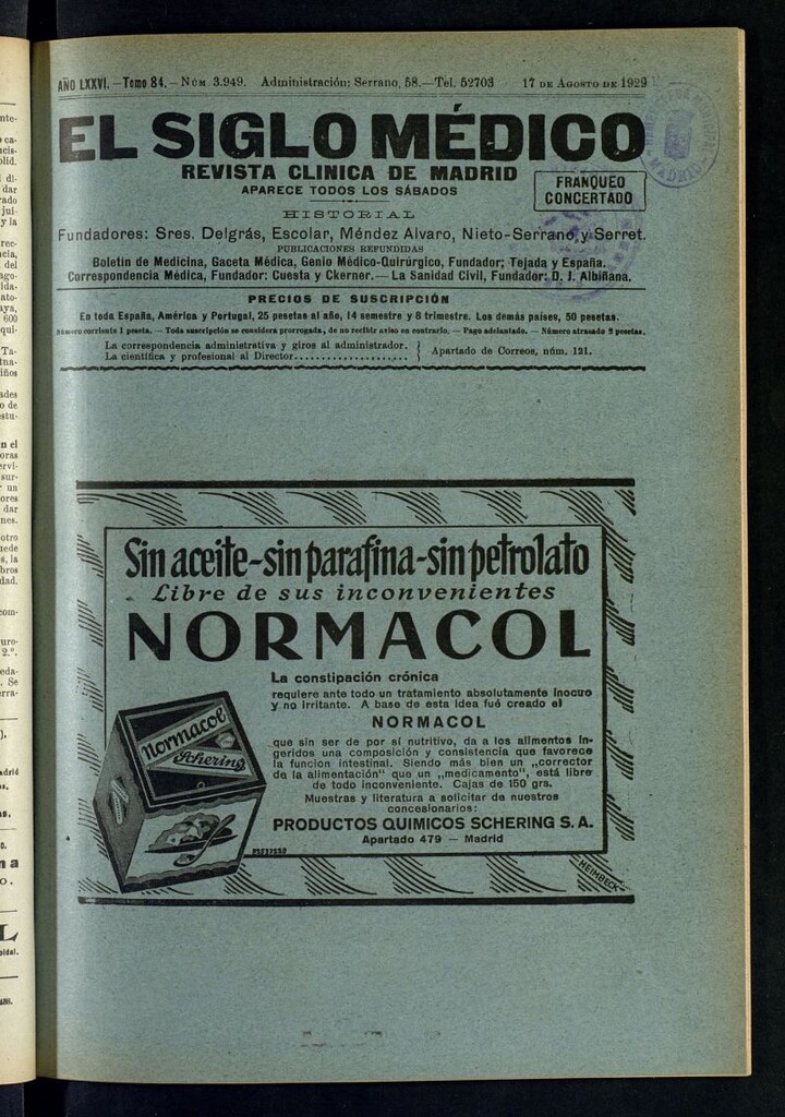 Miniatura de El Siglo Médico : boletín de medicina y gaceta médica del 17 de agosto de 1929