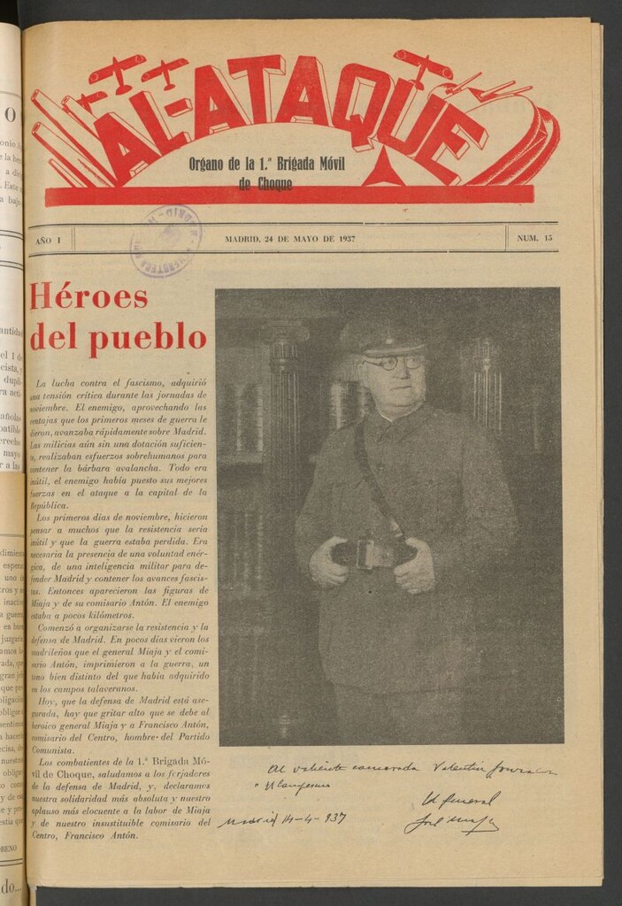Miniatura de Al Ataque : Organo de la Brigada del Campesino del 24 de mayo de 1937