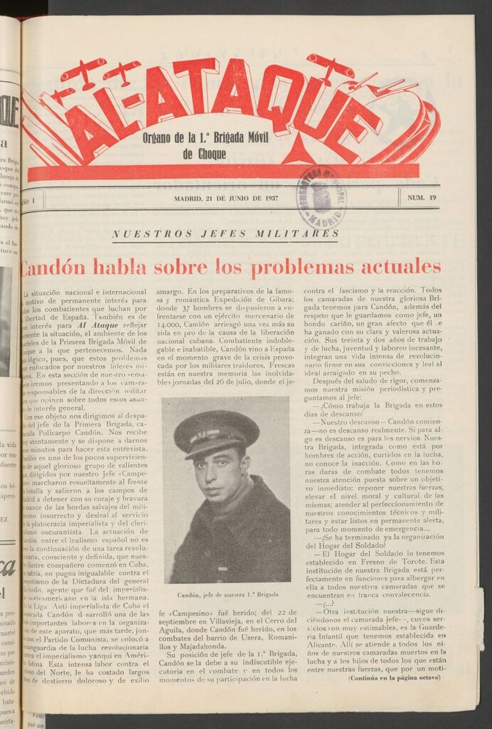 Miniatura de Al Ataque : Organo de la Brigada del Campesino del 21 de junio de 1937