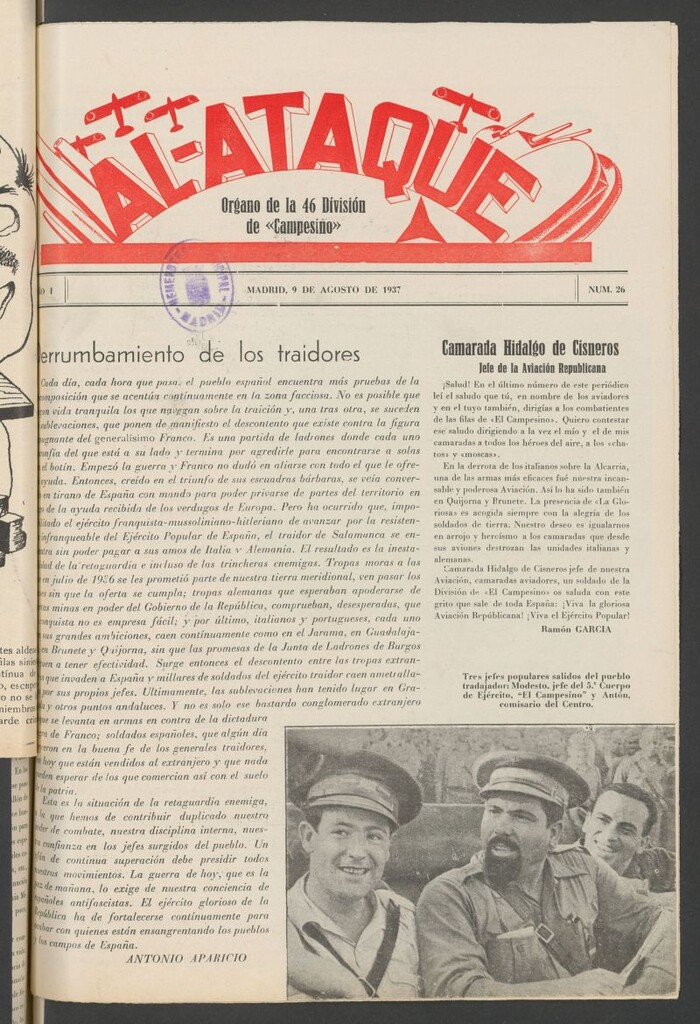 Miniatura de Al Ataque : Organo de la Brigada del Campesino del 9 de agosto de 1937