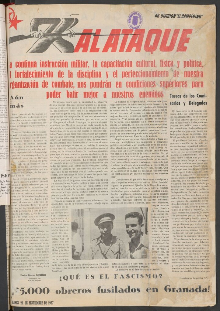 Miniatura de Al Ataque : Organo de la Brigada del Campesino del 20 de septiembre de 1937