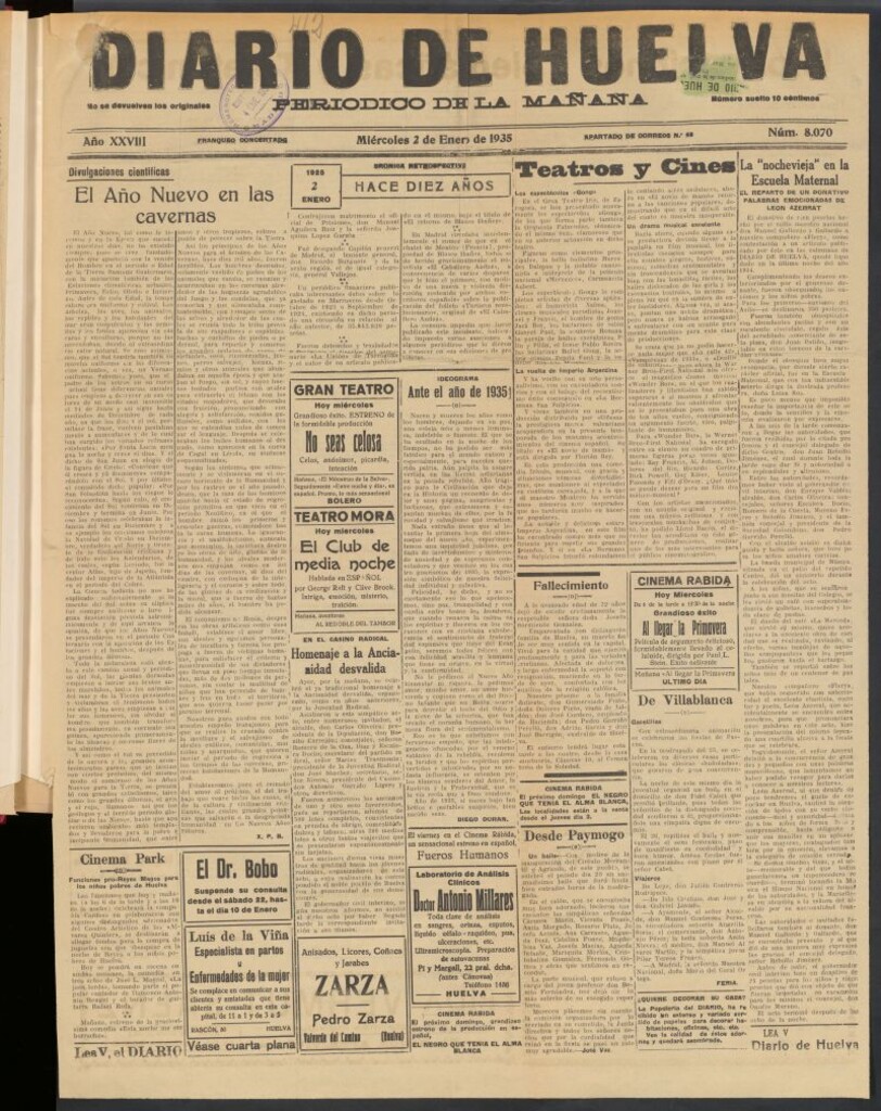 Miniatura de Diario de Huelva : periódico independiente del 2 de enero de 1935