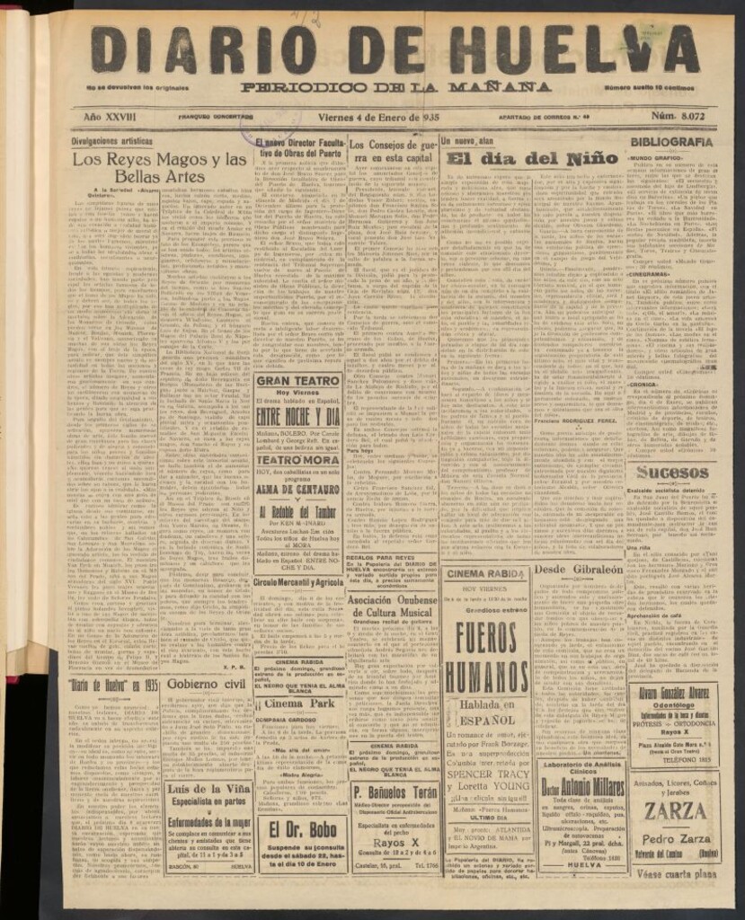Miniatura de Diario de Huelva : periódico independiente del 4 de enero de 1935
