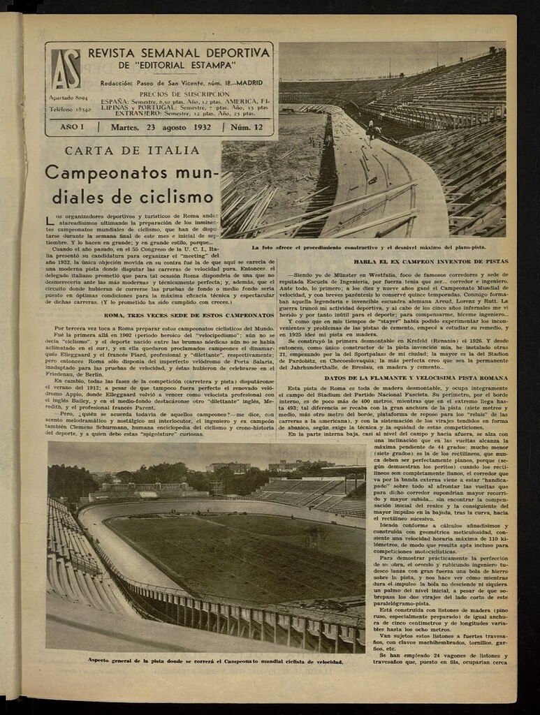 Miniatura de As: revista semanal deportiva del 23 de agosto de 1932
