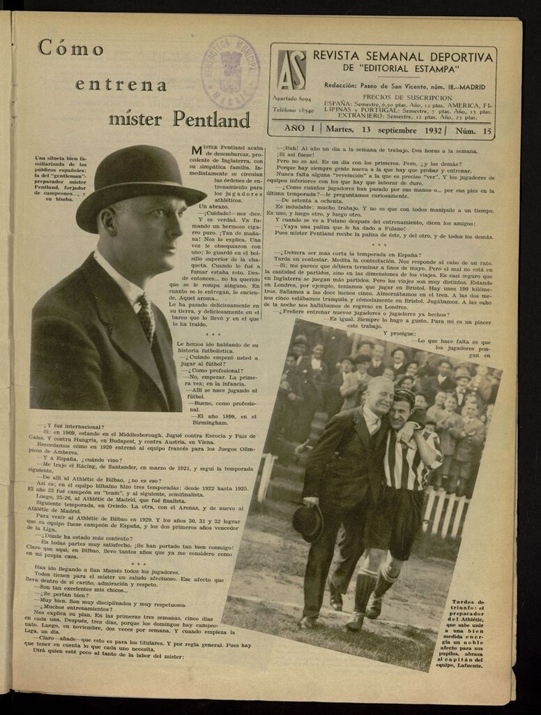 Miniatura de As: revista semanal deportiva del 13 de septiembre de 1932