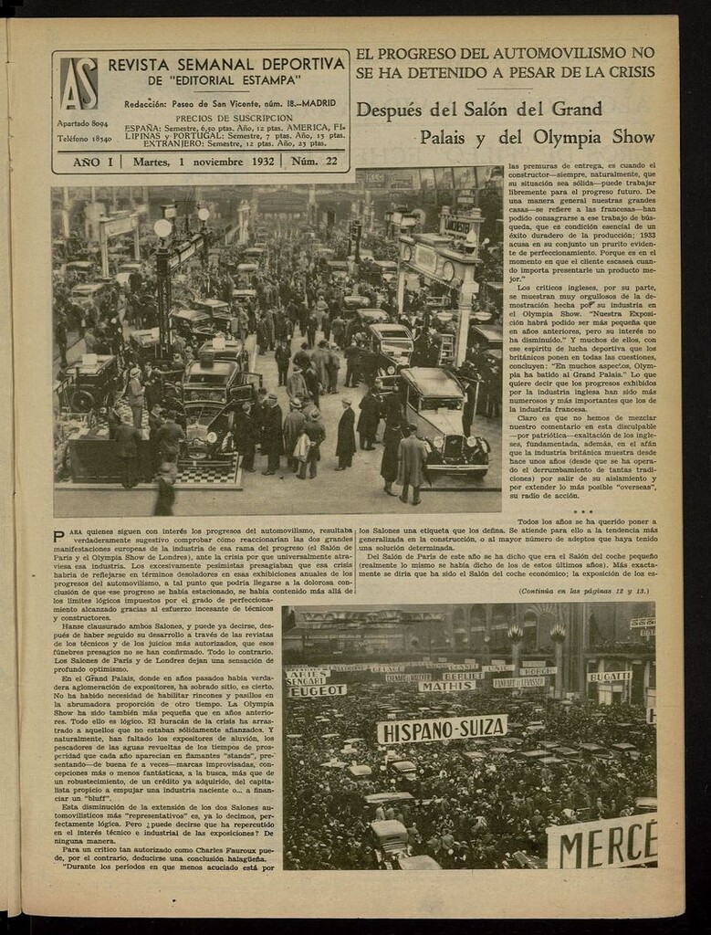 Miniatura de As: revista semanal deportiva del 1 de noviembre de 1932