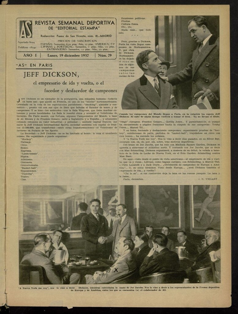 Miniatura de As: revista semanal deportiva del 19 de diciembre de 1932