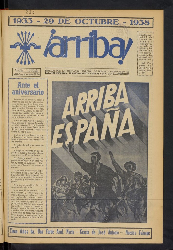 Miniatura de ¡Arriba! (Buenos Aires. 1937) del 28 de octubre de 1938