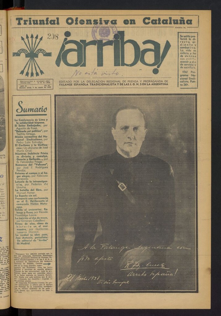 Miniatura de ¡Arriba! (Buenos Aires. 1937) del 7 de enero de 1939