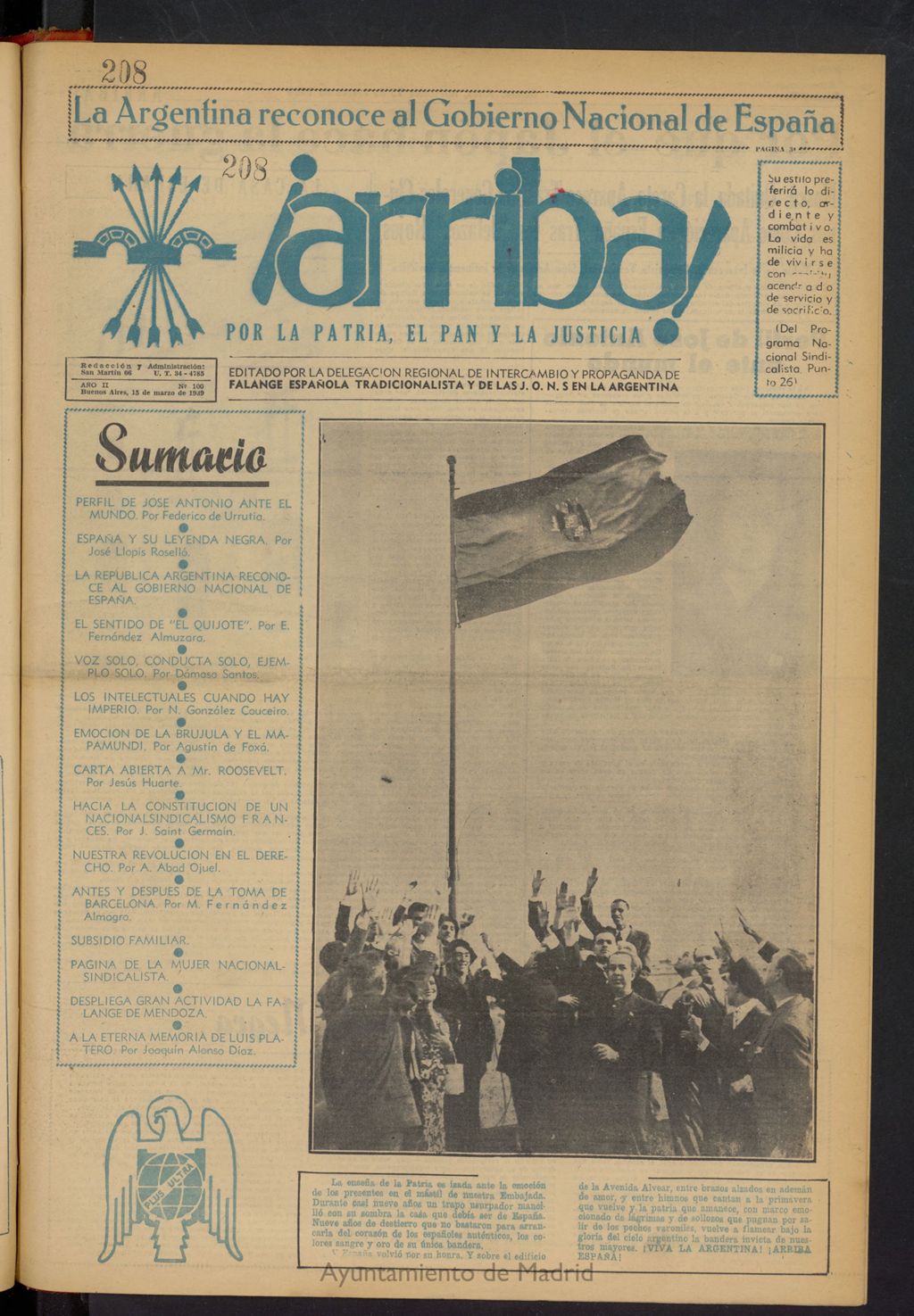 Miniatura de ¡Arriba! (Buenos Aires. 1937) del 15 de marzo de 1939