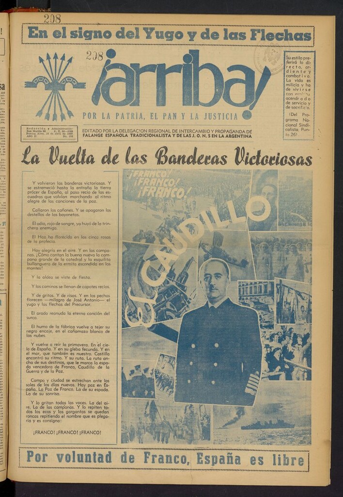 Miniatura de ¡Arriba! (Buenos Aires. 1937) del 18 de abril de 1939