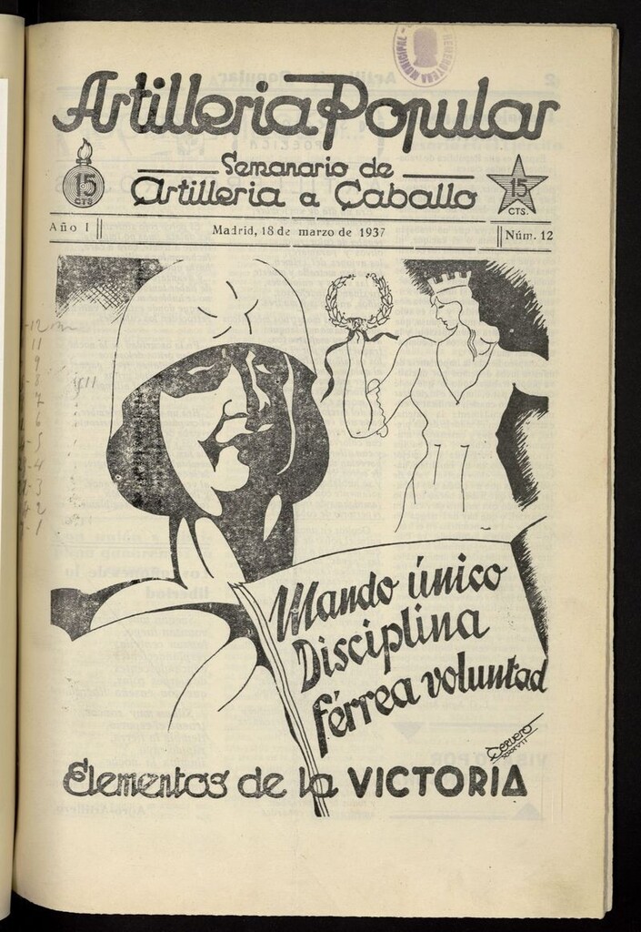 Miniatura de Artilleria Popular del 18 de marzo de 1937