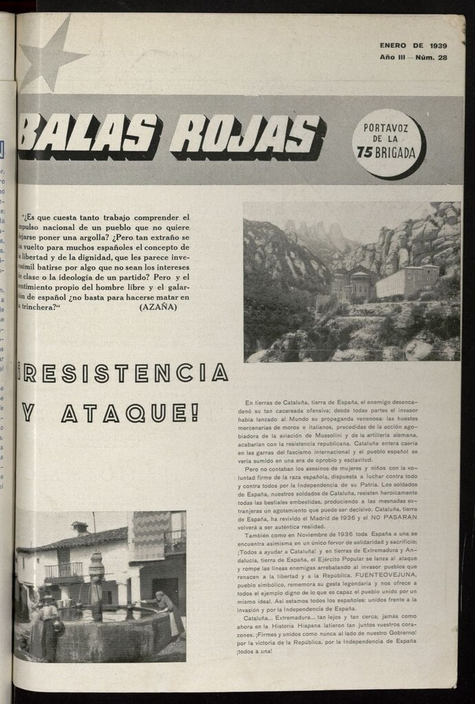 Miniatura de Balas Rojas: Portavoz de la 75 Brigada Mixta de enero de 1939