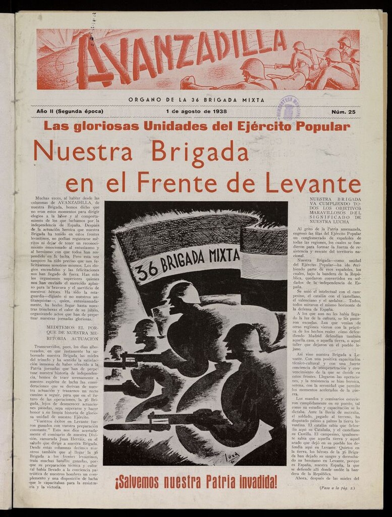Miniatura de Avanzadilla: Organo de la 36 Brigada Mixta de 1 de agosto de 1938