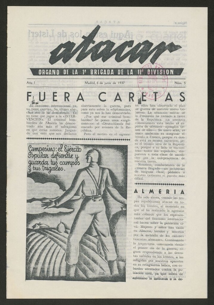 Miniatura de Atacar: Organo de la 1ª Brigada de la 11ª División del 6 de junio de 1937