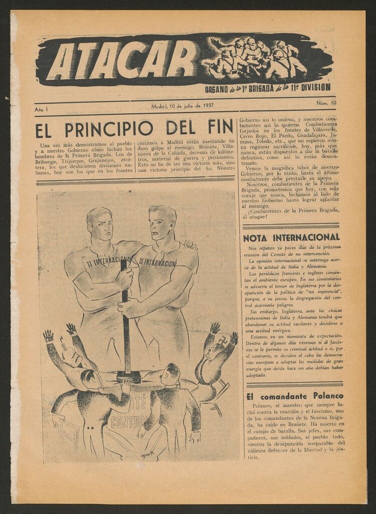 Miniatura de Atacar: Organo de la 1ª Brigada de la 11ª División del 10 de julio de 1937