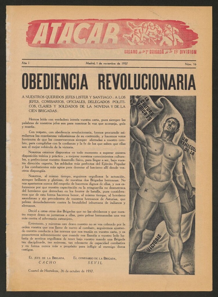 Miniatura de Atacar: Organo de la 1ª Brigada de la 11ª División del 1 de noviembre de 1937
