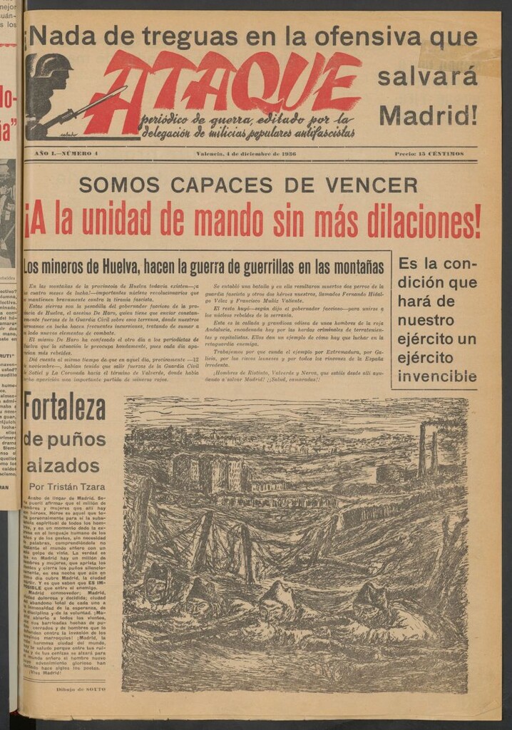 Miniatura de Ataque : Periódico de Guerra del 4 de diciembre de 1936