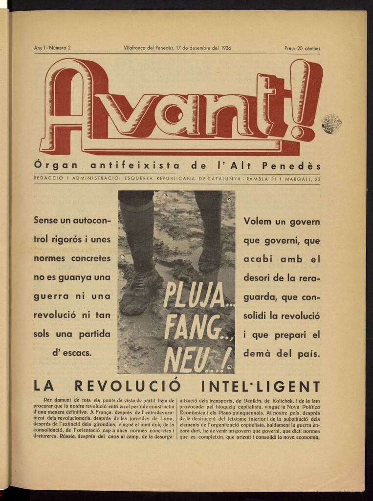 Miniatura de Avant : Organ antifeixista de l´Alt Penedés del 17 de desembre de 1936
