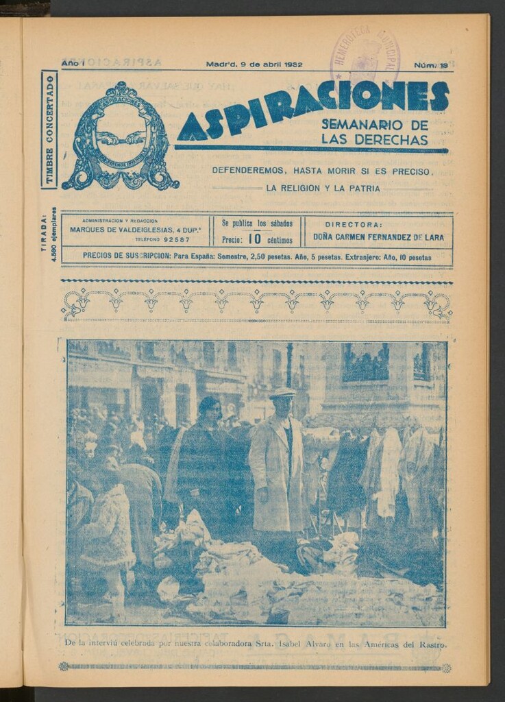 Miniatura de Aspiraciones: Semanario de las derechas del 9 de abril de 1932