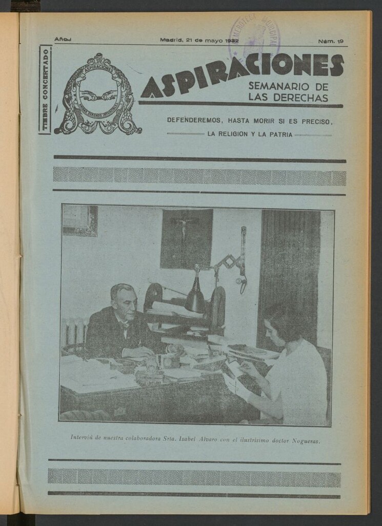 Miniatura de Aspiraciones: Semanario de las derechas del 21 de mayo de 1932