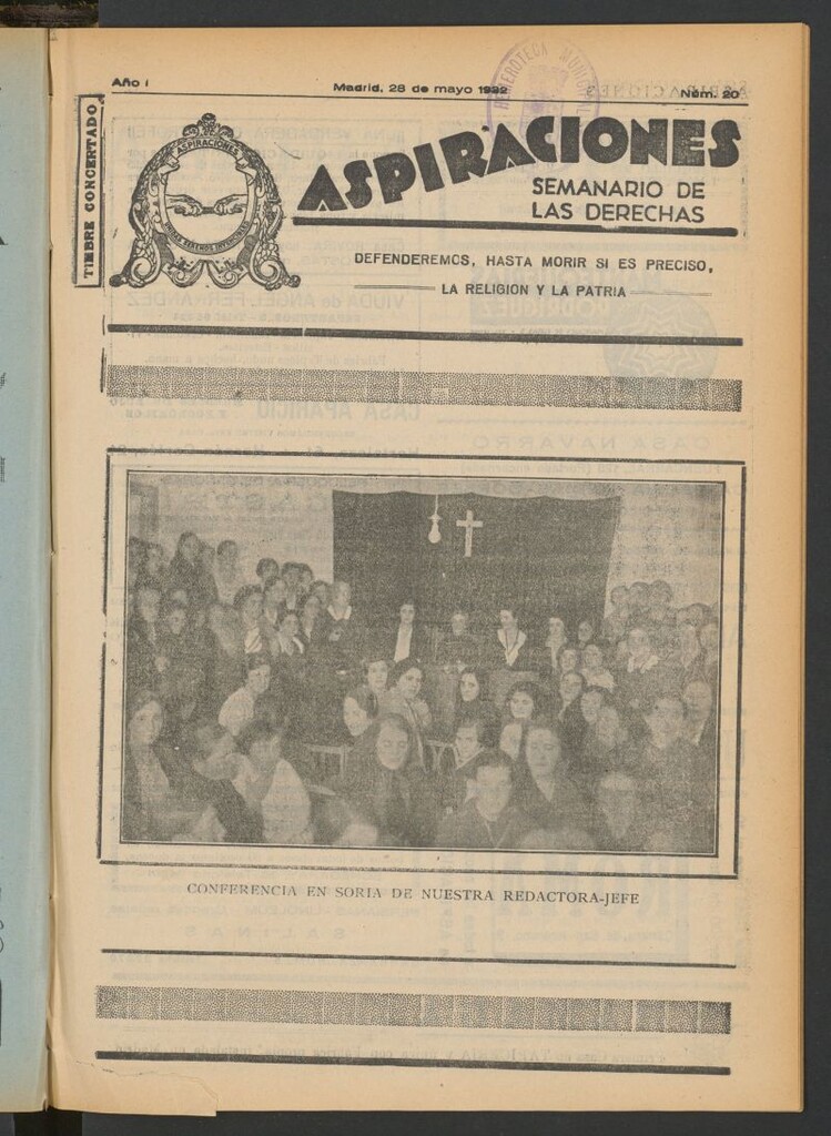Miniatura de Aspiraciones: Semanario de las derechas del 28 de mayo de 1932