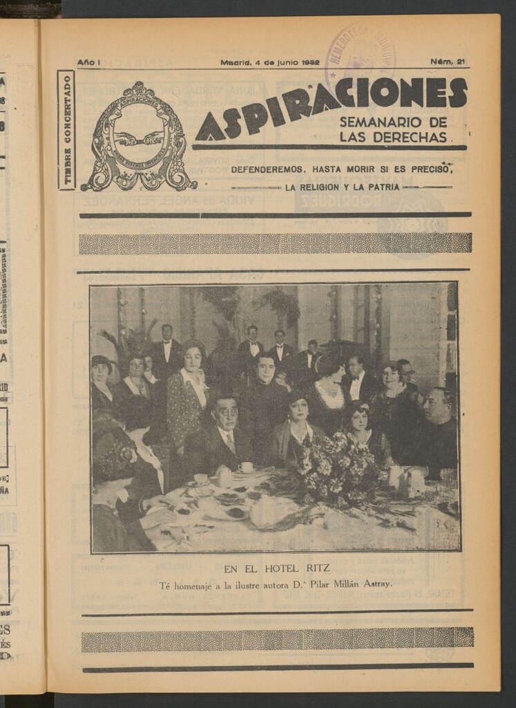 Miniatura de Aspiraciones: Semanario de las derechas del 4 de junio de 1932